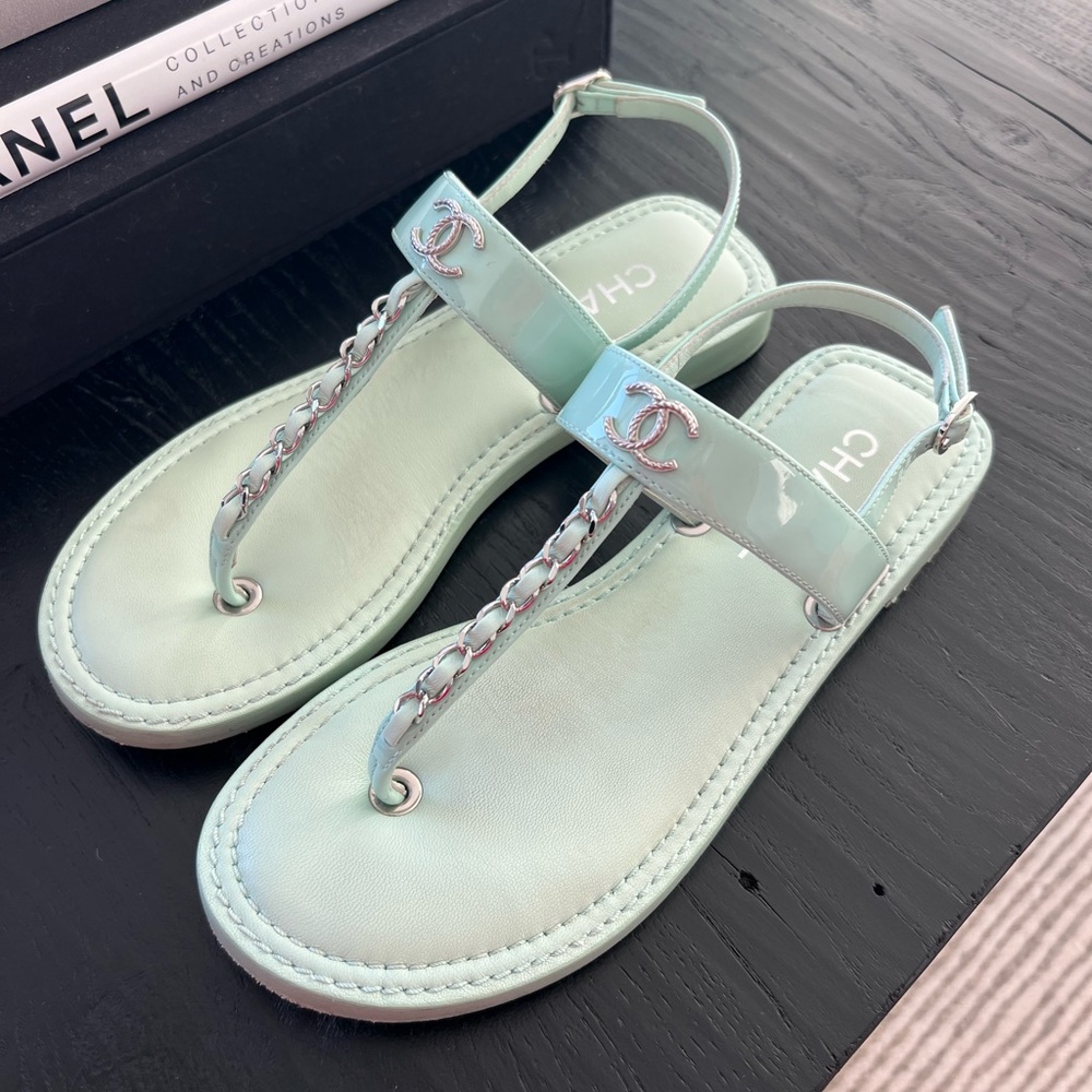 Chanel Leather Cushion Sandals